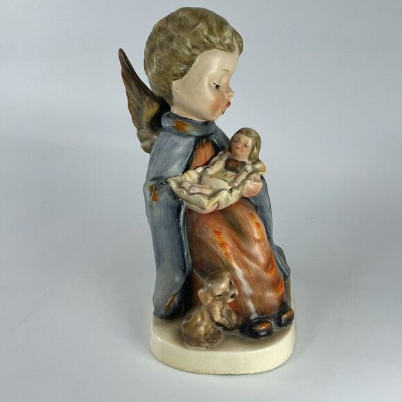 Angel Holding Baby Doll Dog Puppy Figurine VTG NAPCO JAPAN 6.5 Inch Repaired - Picture 6 of 10